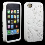 Wholesale iPhone 4 4S 3D Clock Work Case (White)